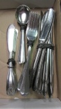 One Dozen Each Mismatched Pattern Dinner Knives, Forks, Soup Spoons and One Dozen Spreaders