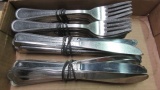 Two Dozen Each Matching Pattern Dinner Knives and Forks