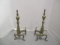 Pair of Vintage Brass Fireplace Andirons