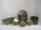 Collection of Brass Flower Pots and Wall Pockets