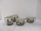 Mid Century Modern Stoneware Set - 2 Soup Cups and 2 Coffee Cups