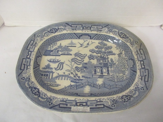 Vintage Staffordshire Blue Willow Platter