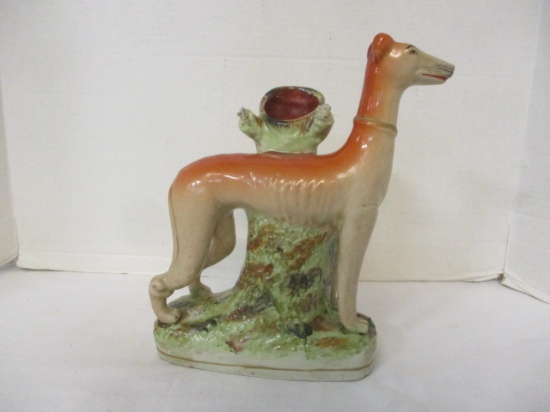 Vintage Staffordshire Whippet Figurine Vase