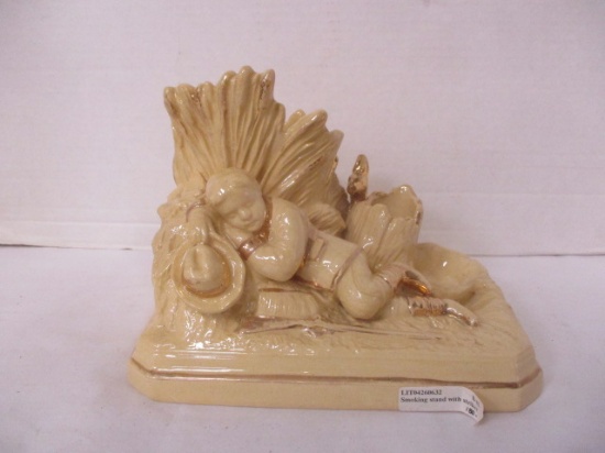Vintage Porcelain Figural Smokers Stand