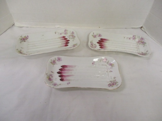 3 Vintage LS&S Carlsbad Asparagus Serving Dishes - Made in Austria