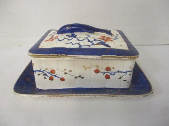 Vintage Hand Painted Butter/Cheese Dish