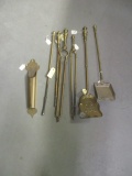 Lot of Brass Fireplace Tools and Match Holder