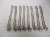 8 Stainless Steel with Brushed Metal Handle Dinner Knives