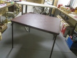 Vintage Metal Folding Card Table and Folding Ironing Board with Fabric Cover