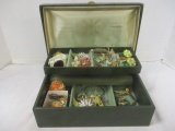 Mid Century Modern Jewelry Box with Selection of Jewelry