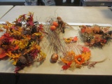 Lot of Autumn Leaves and Foliage Garland, Wreath, Decorations