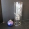 Wolfard Hand Blown Glass 2 Tier Oil Candle and Signed Iridescent Oil Lamp