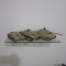 Three Model WWII German Tanks Glass Floating Shelf