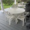 PVC Patio Table and Three Heavy Duty Plastic Chairs