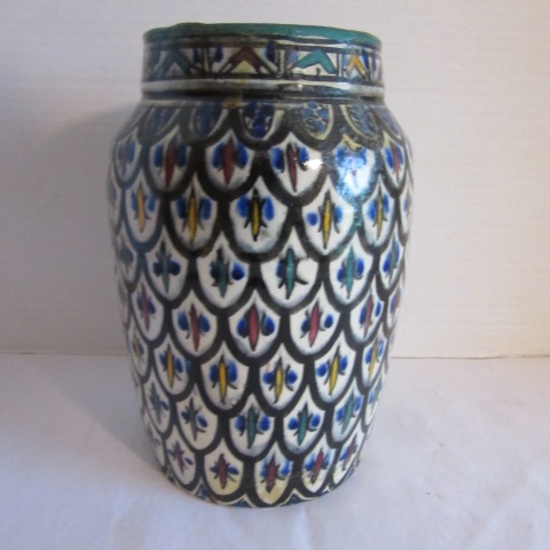 Handpainted Signed Moroccan Pottery Vase