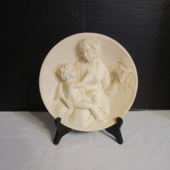 1979 Limited Edition "Madonna Serena" by Maestro A. Santangela Hand Cast Relief Plate