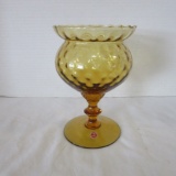 Amber Glass Pedestal Vase Made in Italy
