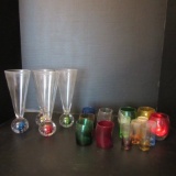 Grouping of Colored Art Glass Cocktail/Bar Glassware