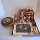 Asian Travels Souvenirs-Origami, Miniature Helmut and Drama Mask, Wire