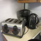 Mr. Coffee 12 Cup Coffee Maker, Krups Electric Kettle and Crofton 4 Slice Toaster
