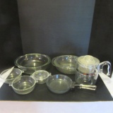 Vintage Clear Pyrex Stove Top Percolator, Skillet and Casserole Dishes