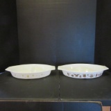 Two Vintage Pyrex Oblong Divided Dishes