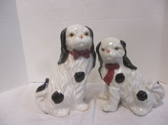 Staffordshire Style King Charles Cavalier Dogs (2)