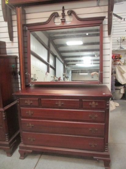 Vintage Mahogany Dresser and Mirror