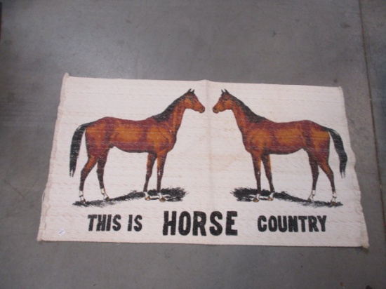 Cotton "This is Horse Country" Woven Mat