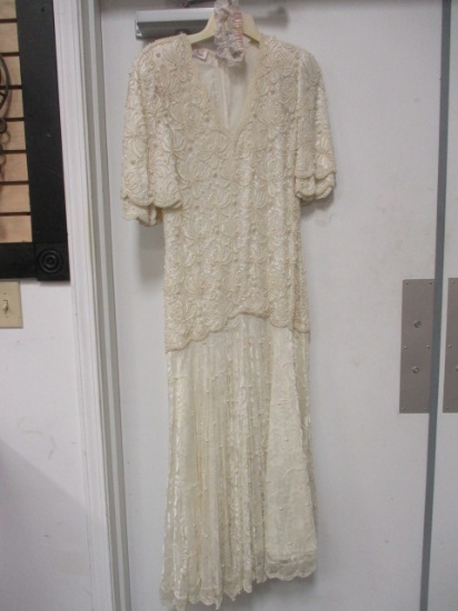 Vintage Laurance Kazar Beaded Wedding Dress