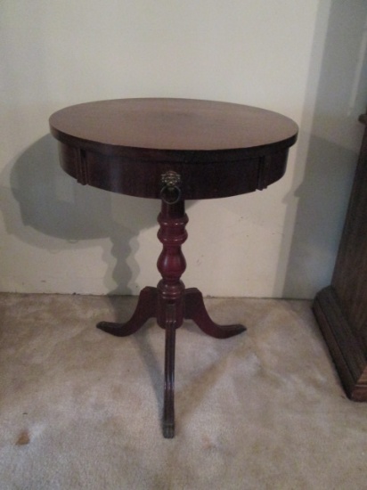 Round Accent Table with One Drawer