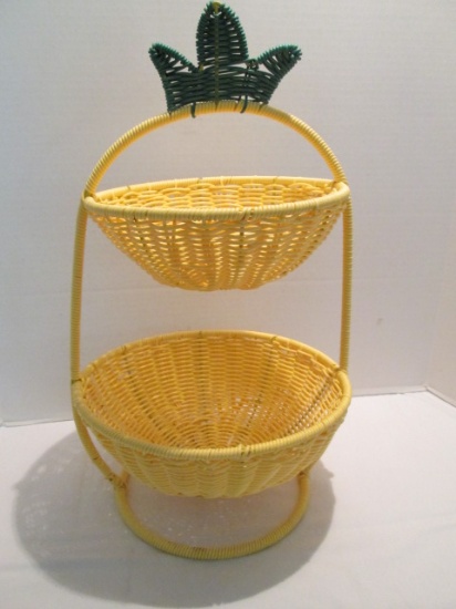 Two Tier Yellow Fruit Basket