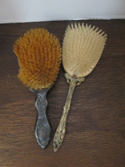 Two Vintage Ladies' Hair Brushes