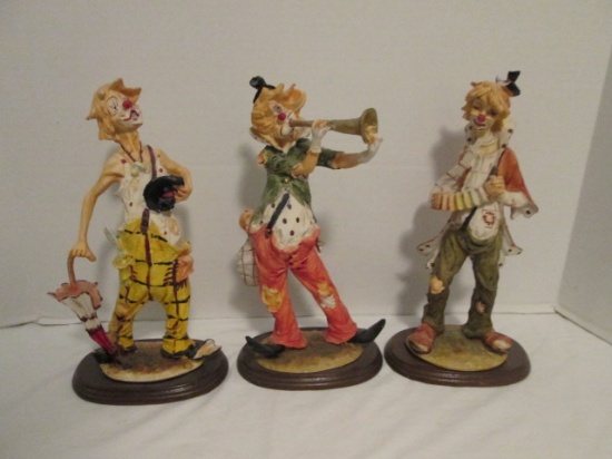 Three Interpur Hobo Clown Figurines