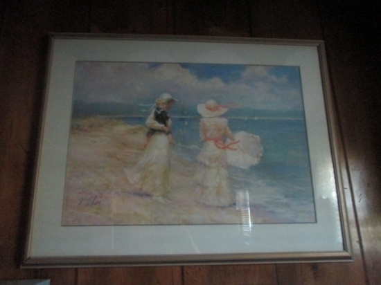 Framed and Matted Beach Scene Print