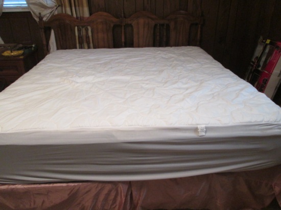 King Size Bed with Wood Headboard