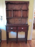 Two Drawer Cabinet with Hutch