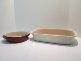 Two Pampered Chef Stoneware Baking Pans