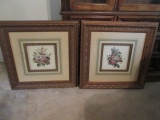 Pair of Floral Prints in Ornate Frames