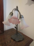 Metal Water Lily Three Bulb Lamp
