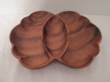Wood Three Section Serving Tray
