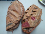 Two Vintage Baseball Gloves