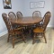 Oak Center Pedestal Table, Two Armchairs, Four Side Chairs and 24