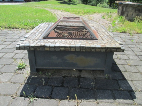 Metal and Slate Tile Fire Pit