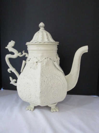Coffee Pot Shape Metal Table Decoration with Dragon Handle