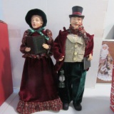 Victorian Christmas Caroling Couple