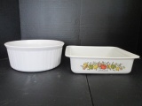 Corning Ware French White Round Casserole and Spice of Life 8