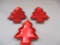3 Red Ceramic Christmas Tree Dishes 7