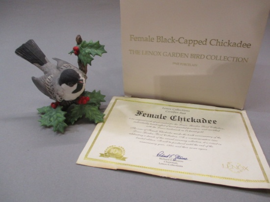 1994 Lenox "Female Black-Capped Chickadee" Fine Porcelain Bird Figurine 4"