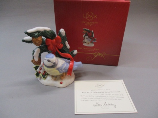 2010 Limited Edition Lenox "Christmas Blue Titmouse" Fine Porcelain Bird Figurine 5"